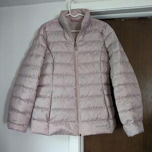 Eddie Bauer women's down jacket, pink/purple, size Large